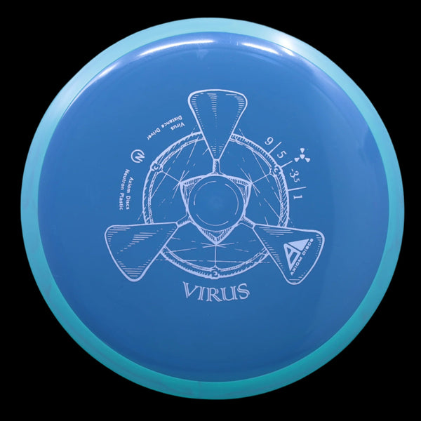 Axiom - Virus - Neutron - Distance Driver 155-159 16 BLUE TEAL 158 AXIOM Disc Golf disc golf discs disc golf discs for sale discs distance Distance Driver MVP NEUTRON understable VIRUS