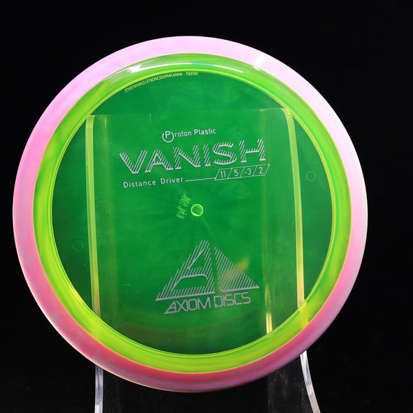 Axiom - Vanish - Proton - Distance Driver 160-164 19 GREEN PINK 161 axiom Disc Golf disc golf discs disc golf discs for sale discs Distance Driver Driver high speed driver mvp mvp disc sports proton vanish