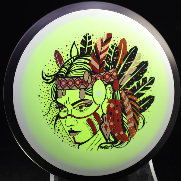 MVP - Trail - Neutron - GolfDisco Originals "Hurit" triple foil- custom stamp design 7 WHITE GREEN YELLOW 172 GOLFDISCO ORIGINALS HURIT HURIT INDIAN STAMP James Conrad Line MVP MVP Disc Sports MVP Neutron MVP Trail release date neutron