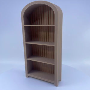 Miniature Dollhouse Bookshelf – 1:12 & 1:24 Scale, Realistic Wood Look, 2 Colors