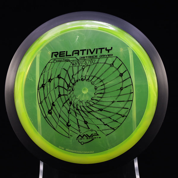 MVP - Relativity - Proton - Distance Driver 170-175 8 YELLOW GREEN 173 Distance Driver Driver MVP MVP Disc Sports Neutron Relativity Understable