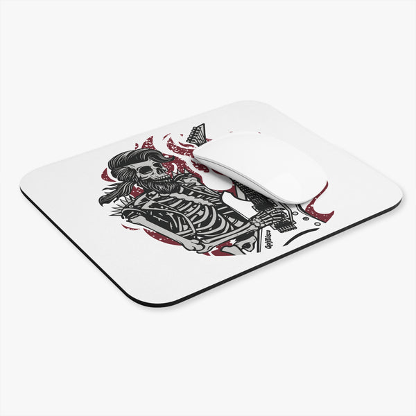 Mouse Pad (Rectangle 9x8) "ROCK N' ROLLER"- A golfDisco ORIGINALS custom stamp design - themed mouse pad Accessories Desk disc golf mouse pad golf disco mouse pad golfdisco originals Home & Living Mouse pad Mouse Pads Mousepad muisc music music band rock n roll skeleton skull