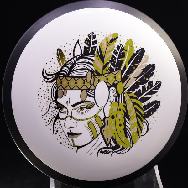 MVP - Trail - Neutron - GolfDisco Originals "Hurit" triple foil- custom stamp design 6 WHITE 171 GOLFDISCO ORIGINALS HURIT HURIT INDIAN STAMP James Conrad Line MVP MVP Disc Sports MVP Neutron MVP Trail release date neutron