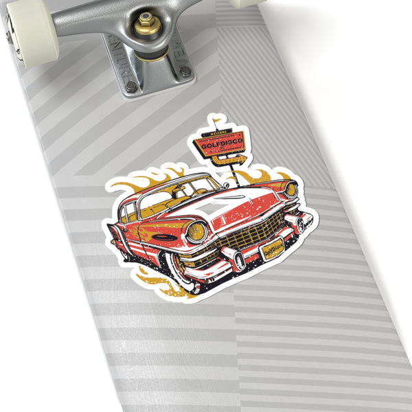 Stickers - Hot Rod Driver - custom art car enthusiast gifts car lovers stickers car show decorations classic car decor cool car decals custom disc golf art design funny car stickers gift for him golfdisco originals golfdisco originlas laptop stickers retro car art road trip essentials trendy sticker pack vintage aesthetic vintage car stickers