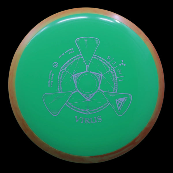 Axiom - Virus - Neutron - Distance Driver 165-169 7 GREEN ORANGE 167 AXIOM Disc Golf disc golf discs disc golf discs for sale discs distance Distance Driver MVP NEUTRON understable VIRUS