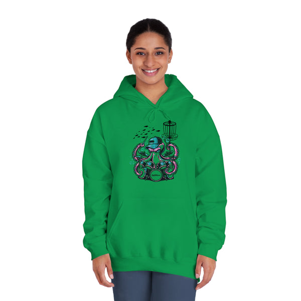 Hooded DryBlend® Sweatshirt - "Otto" A GolfDisco custom stamp design, disc golf hoodie discgolf sweatshirt DTG fidc golf sweatshirt golfdisco golfdisco originals stamp design hooded disc golf sweatshirt Hoodies Men's Clothing ocean life octopus otto Regular fit sea creature Unisex Women's Clothing