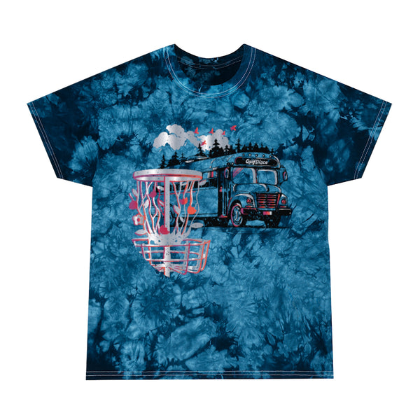 Tie-Dye Tee, "TOUR DREAMS" Our GolfDisco Original stamp on a shirt  ( Navy or red)