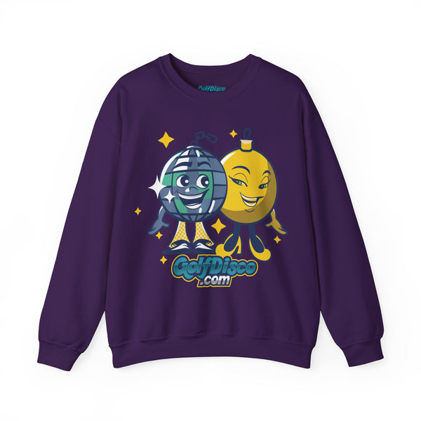 Sweatshirt Crewneck Heavy Blend "GolDisco mascot and ornament found Love"- Unisex - disc golf sweatshirt Purple christmas disc golf Crew neck disc golf disc golf sweatshirt DTG golfdisco golfdisco ball love golfdisco christmas love golfdisco winter Men's Clothing Regular fit Sweatshirts Unisex Valentine's Day Picks Women's Clothing