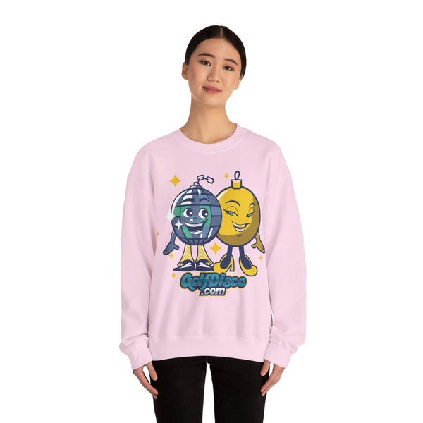 Sweatshirt Crewneck Heavy Blend "GolDisco mascot and ornament found Love"- Unisex - disc golf sweatshirt christmas disc golf Crew neck disc golf disc golf sweatshirt DTG golfdisco golfdisco ball love golfdisco christmas love golfdisco winter Men's Clothing Regular fit Sweatshirts Unisex Valentine's Day Picks Women's Clothing