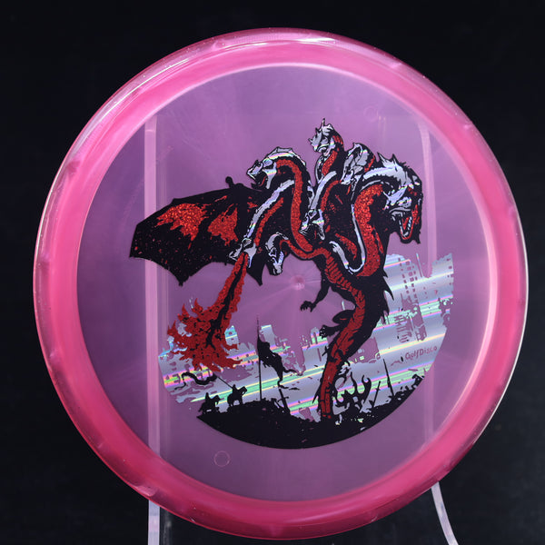 Axiom - Pyro - Prism Proton - GolfDisco Original "The Dragon" 30 PINK 177 7 headed dragon bad dragon dragon evil dragon evil vs good GOLFDISCO EXCLUSIVE CUSTOM STAMP golfdisco exclusive stamp golfdisco exclusive stamp design golfdisco original GOLFDISCO ORIGINALS