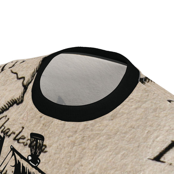 A T shirt "DISCS AHOY" A GolfDisco Originals, our custom art design disc stamp on a shirt - Light Fabric Casual Graphic Tee Country Life Tee Cute Animal Tee Eco Friendly Shirt Farmhouse Decor Tee Funny Animal Shirt Funny Gift Ideas Gift for Farmers golfdisco dude ocean pirate ship Playful Nature Shirt Rooster Graphic Tee sea life Summer Casual Wear Unique Animal Shirt Unisex Tee Shirt