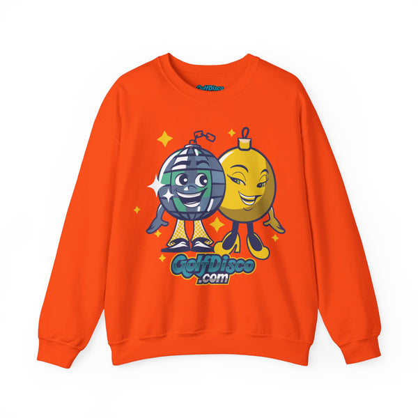 Sweatshirt Crewneck Heavy Blend "GolDisco mascot and ornament found Love"- Unisex - disc golf sweatshirt Orange christmas disc golf Crew neck disc golf disc golf sweatshirt DTG golfdisco golfdisco ball love golfdisco christmas love golfdisco winter Men's Clothing Regular fit Sweatshirts Unisex Valentine's Day Picks Women's Clothing