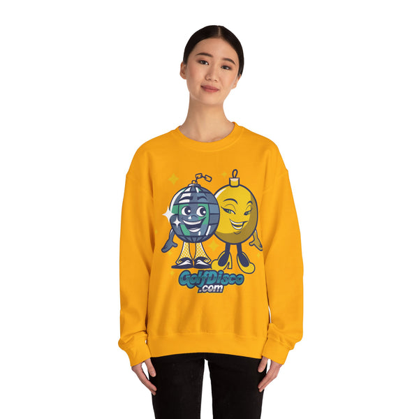 Sweatshirt Crewneck Heavy Blend "GolDisco mascot and ornament found Love"- Unisex - disc golf sweatshirt christmas disc golf Crew neck disc golf disc golf sweatshirt DTG golfdisco golfdisco ball love golfdisco christmas love golfdisco winter Men's Clothing Regular fit Sweatshirts Unisex Valentine's Day Picks Women's Clothing