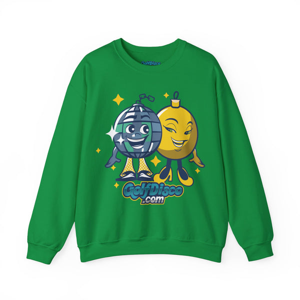 Sweatshirt Crewneck Heavy Blend "GolDisco mascot and ornament found Love"- Unisex - disc golf sweatshirt Irish Green christmas disc golf Crew neck disc golf disc golf sweatshirt DTG golfdisco golfdisco ball love golfdisco christmas love golfdisco winter Men's Clothing Regular fit Sweatshirts Unisex Valentine's Day Picks Women's Clothing