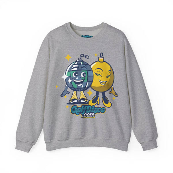 Sweatshirt Crewneck Heavy Blend "GolDisco mascot and ornament found Love"- Unisex - disc golf sweatshirt Sport Grey christmas disc golf Crew neck disc golf disc golf sweatshirt DTG golfdisco golfdisco ball love golfdisco christmas love golfdisco winter Men's Clothing Regular fit Sweatshirts Unisex Valentine's Day Picks Women's Clothing