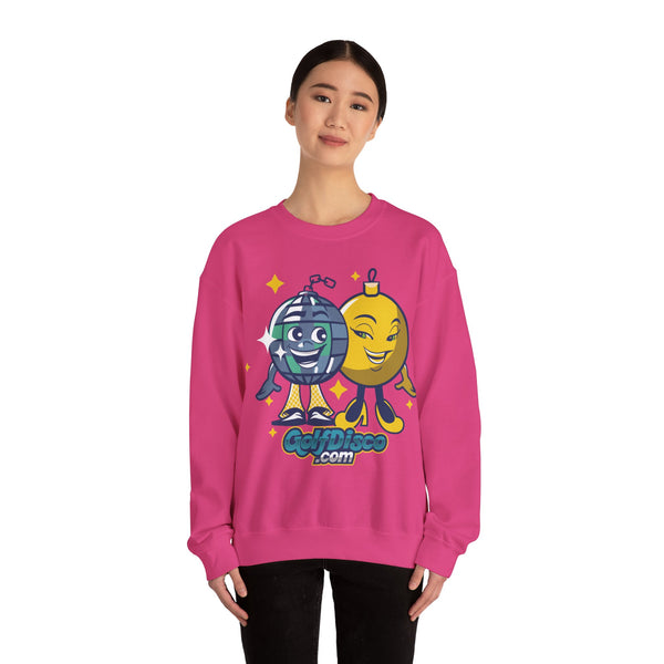 Sweatshirt Crewneck Heavy Blend "GolDisco mascot and ornament found Love"- Unisex - disc golf sweatshirt christmas disc golf Crew neck disc golf disc golf sweatshirt DTG golfdisco golfdisco ball love golfdisco christmas love golfdisco winter Men's Clothing Regular fit Sweatshirts Unisex Valentine's Day Picks Women's Clothing