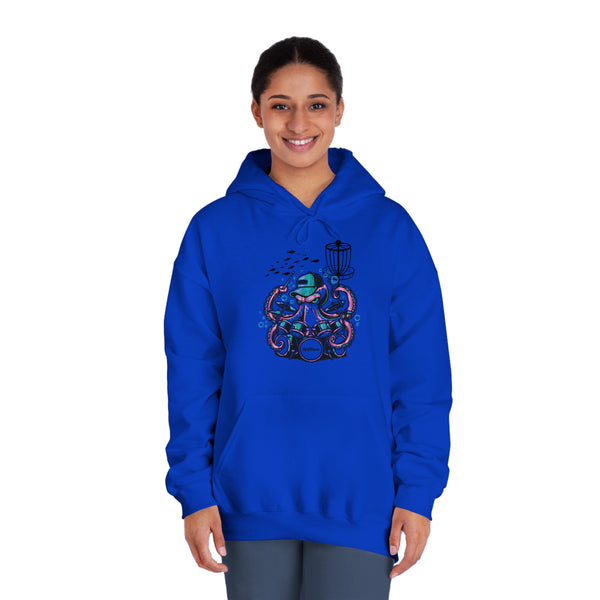 Hooded DryBlend® Sweatshirt - "Otto" A GolfDisco custom stamp design, disc golf hoodie discgolf sweatshirt DTG fidc golf sweatshirt golfdisco golfdisco originals stamp design hooded disc golf sweatshirt Hoodies Men's Clothing ocean life octopus otto Regular fit sea creature Unisex Women's Clothing