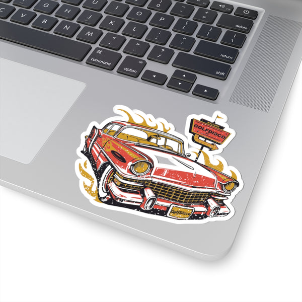 Stickers - Hot Rod Driver - custom art car enthusiast gifts car lovers stickers car show decorations classic car decor cool car decals custom disc golf art design funny car stickers gift for him golfdisco originals golfdisco originlas laptop stickers retro car art road trip essentials trendy sticker pack vintage aesthetic vintage car stickers