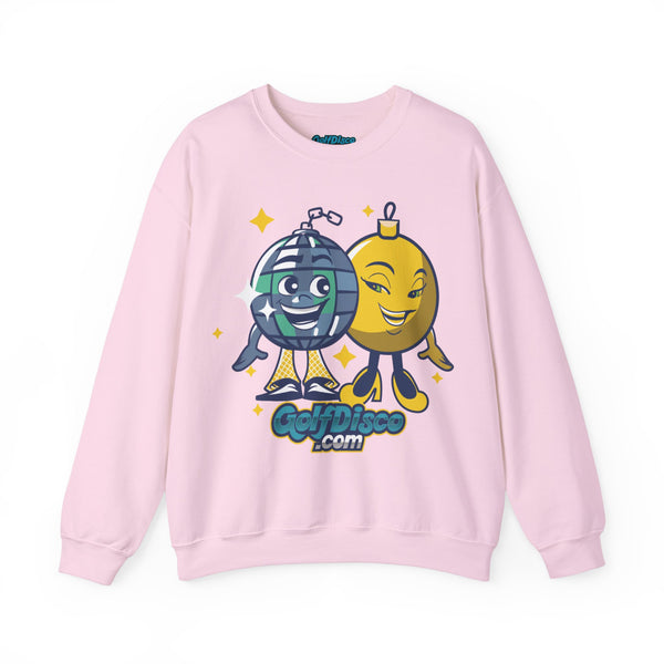 Sweatshirt Crewneck Heavy Blend "GolDisco mascot and ornament found Love"- Unisex - disc golf sweatshirt Light Pink christmas disc golf Crew neck disc golf disc golf sweatshirt DTG golfdisco golfdisco ball love golfdisco christmas love golfdisco winter Men's Clothing Regular fit Sweatshirts Unisex Valentine's Day Picks Women's Clothing