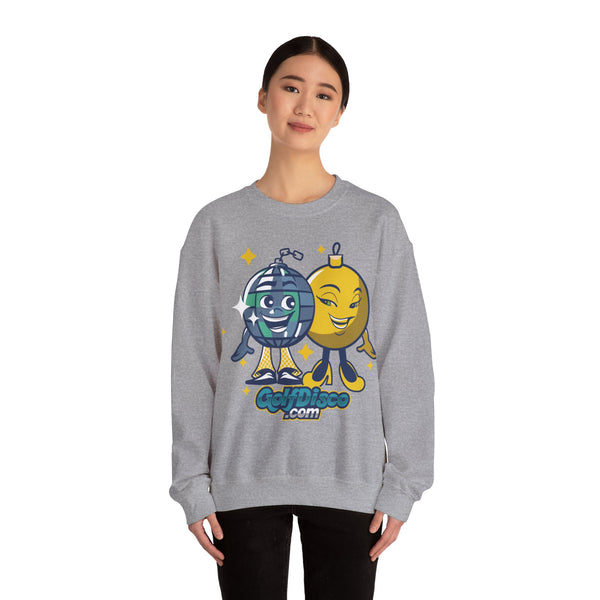 Sweatshirt Crewneck Heavy Blend "GolDisco mascot and ornament found Love"- Unisex - disc golf sweatshirt christmas disc golf Crew neck disc golf disc golf sweatshirt DTG golfdisco golfdisco ball love golfdisco christmas love golfdisco winter Men's Clothing Regular fit Sweatshirts Unisex Valentine's Day Picks Women's Clothing