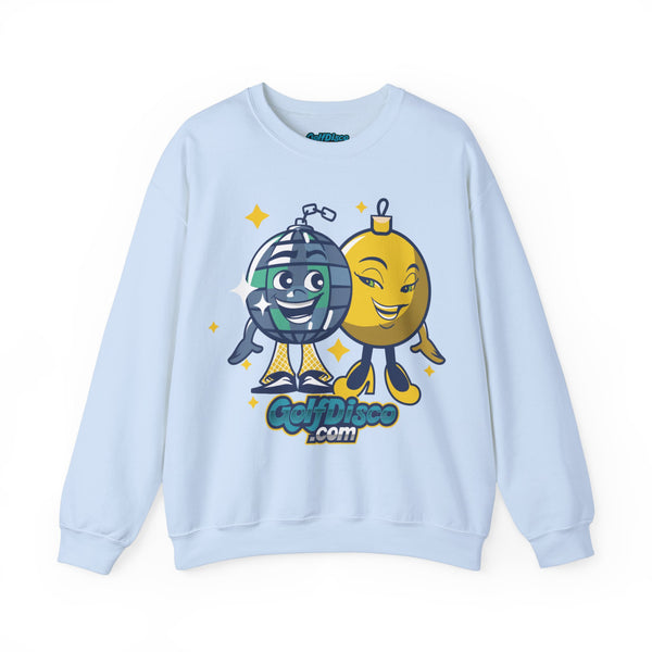 Sweatshirt Crewneck Heavy Blend "GolDisco mascot and ornament found Love"- Unisex - disc golf sweatshirt Light Blue christmas disc golf Crew neck disc golf disc golf sweatshirt DTG golfdisco golfdisco ball love golfdisco christmas love golfdisco winter Men's Clothing Regular fit Sweatshirts Unisex Valentine's Day Picks Women's Clothing