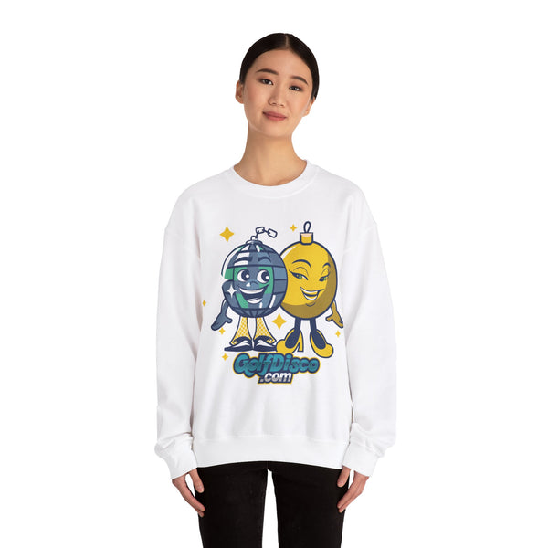 Sweatshirt Crewneck Heavy Blend "GolDisco mascot and ornament found Love"- Unisex - disc golf sweatshirt christmas disc golf Crew neck disc golf disc golf sweatshirt DTG golfdisco golfdisco ball love golfdisco christmas love golfdisco winter Men's Clothing Regular fit Sweatshirts Unisex Valentine's Day Picks Women's Clothing