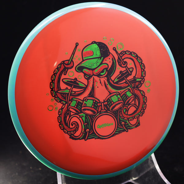 Axiom - Hex - Neutron - GolfDisco Originals "Otto" 10 RED 176 axiom christmas disc disc golf discs disc golf discs for sale discs GOLFDISCO ORIGINALS hex mid Mid-Range midrange midrange driver mvp Neutron ocean life octopus otto preorder sea creature stable swirly understablem Unisex