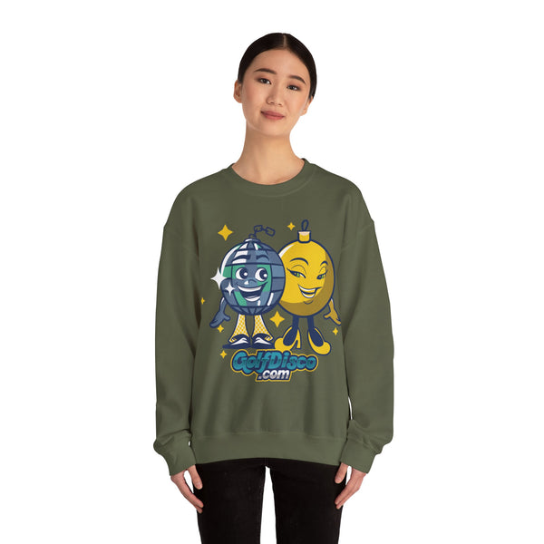 Sweatshirt Crewneck Heavy Blend "GolDisco mascot and ornament found Love"- Unisex - disc golf sweatshirt christmas disc golf Crew neck disc golf disc golf sweatshirt DTG golfdisco golfdisco ball love golfdisco christmas love golfdisco winter Men's Clothing Regular fit Sweatshirts Unisex Valentine's Day Picks Women's Clothing