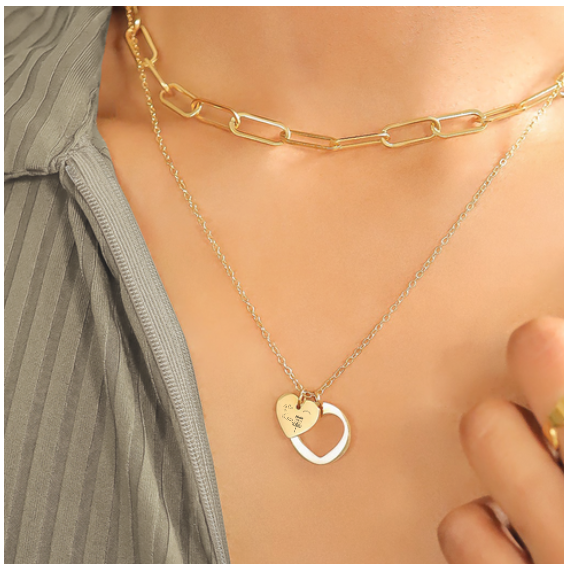 Love for Disc Golf - Heart Cutout Necklace, Personalized Name Engraving anniversary disc golf athlete keepsake custom heart pendant custom sports jewelry disc golf charm disc golf gift disc golf lover engraved necklace everyday pendant gifts for players heart necklace love of discgolf name engraving personalized jewelry personalized name player girlfriend gift sports jewelry tournament memento unique sports gift valentines gift