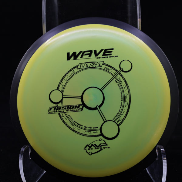 MVP - Wave - Fission - Distance Driver 155-159 GREEN YELLOW 158 distance Distance Driver Driver Fission high speed driver Mi robubble microbubble MVP MVP Disc Sports stabel stable wave