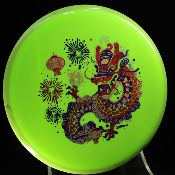 Axiom - Hex - Neutron - "CHUXI" A GolfDisco Original GREEN MIX axiom chinese dragon Disc Golf disc golf discs disc golf discs for sale discs fireqorks GOLFDISCO ORIGINALS hex lanters mid Mid-Range midragne midrange midrange driver mvp Neutron new year stamp stable swirly understablem