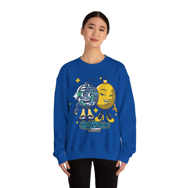 Sweatshirt Crewneck Heavy Blend "GolDisco mascot and ornament found Love"- Unisex - disc golf sweatshirt christmas disc golf Crew neck disc golf disc golf sweatshirt DTG golfdisco golfdisco ball love golfdisco christmas love golfdisco winter Men's Clothing Regular fit Sweatshirts Unisex Valentine's Day Picks Women's Clothing