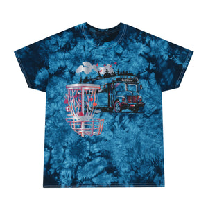 Tie-Dye Tee, "TOUR DREAMS" Our GolfDisco Original stamp on a shirt ( Navy or red) Navy comfort colours Crew neck disc golf rv life disc golf shirt DTG golfdisco originals Men's Clothing Regular fit school bus skoolie disc stamp T-shirts Tie-dye tour dreams Unisex Women's Clothing