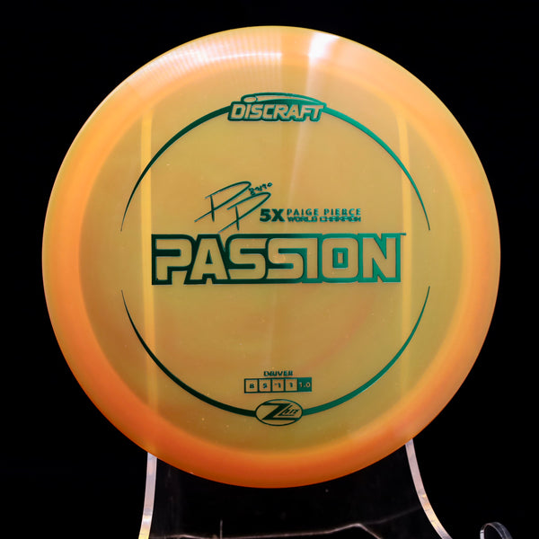 Discraft - Passion - Z Lite - Paige Pierce Driver 5 ORANGE GREEN 160 discraft passion discraft passion flight numbers paige pierce passion passion disc passion disc golf passion discraft