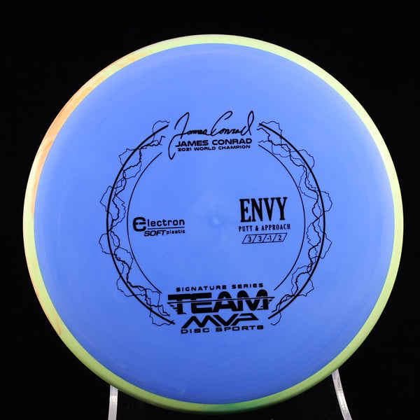 Axiom - Envy - Electron SOFT - James Conrad Signature Edition 170-175 1 BLUE YELLOW 173 Appoach Approach Axiom Axiom discs conrad disc golf discs disc golf discs for sale discs envie envy james jamesconrad MVP MVP Disc Sports put putt Putt and Approach Putter Putter Pocket Putting soft z