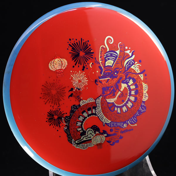 Axiom - Hex - Neutron - "CHUXI" A GolfDisco Original 1 RED BLUE 176 axiom chinese dragon Disc Golf disc golf discs disc golf discs for sale discs fireqorks GOLFDISCO ORIGINALS hex lanters mid Mid-Range midragne midrange midrange driver mvp Neutron new year stamp stable swirly understablem