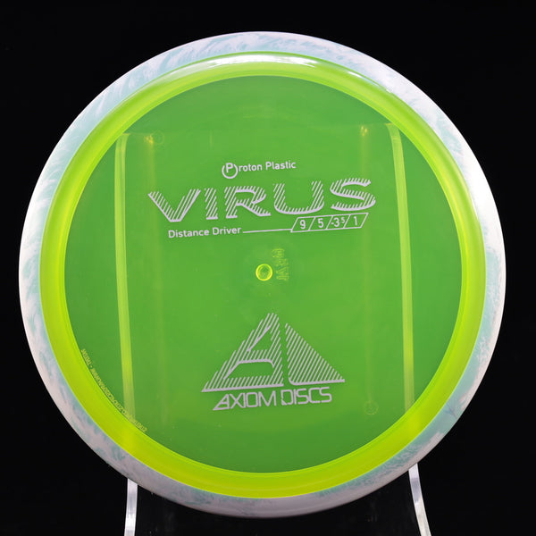 Axiom - Virus - Proton - Distance Driver 170-175 5 YELLOW GREEN SWIRL 175 AXIOM Disc Golf disc golf discs disc golf discs for sale discs distance Distance Driver MVP proton understable VIRUS