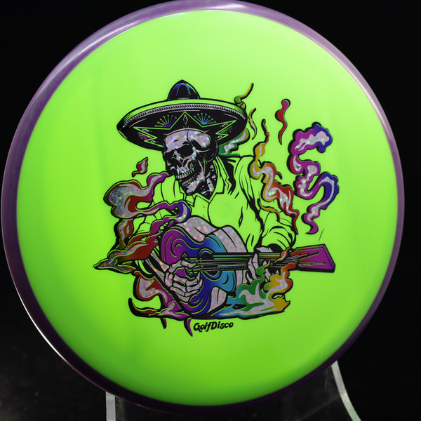 Axiom - Hex - Neutron - GolfDisco Originals "Viva La Fiesta" 16 NEON GREEN 176 axiom Disc Golf disc golf discs disc golf discs for sale discs GOLFDISCO ORIGINALS guitar stamp hex mid Mid-Range midrange midrange driver music stamp mvp Neutron skeleton stamp sombrero stamp stable straigh swirly understablem Viva La Fiesta