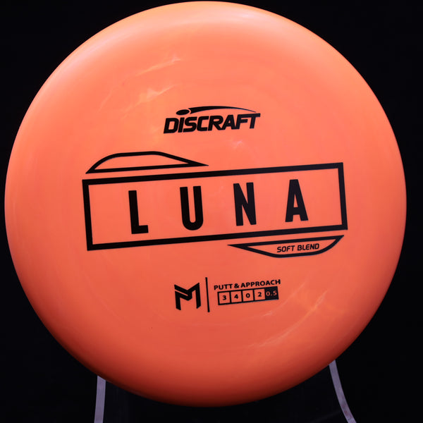 Discraft - Luna - Soft Blend - Putt & Approach ORANGE BLACK 173 Luna paul Paul Mcbeth Putt and Approach Putter putter line soft