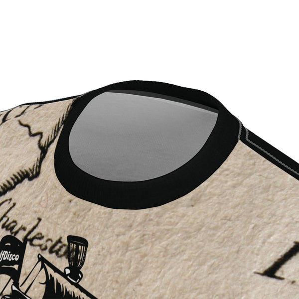 A T shirt "DISCS AHOY" A GolfDisco Originals, our custom art design disc stamp on a shirt - Light Fabric boating Casual Graphic Tee disc golf custom disc golf gifts disc golf shirts Eco Friendly Shirt fishing Funny Gift Ideas gift for boaters gift for fishers golfdisco pirate ship Playful Nature Shirt Summer Casual Wear Unisex Tee Shirt