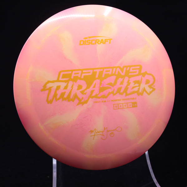 Discraft - Captain's Thrasher - First Run - Missy Gannon Signature 9 ORANGE-PINK YELLOW 174 captains thrasher discraft captain's thrasher discraft thrasher gannon missy missy gannon thrasher Thrasher