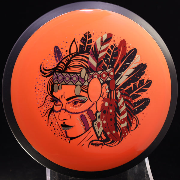 MVP - Trail - Neutron - GolfDisco Originals "Hurit" triple foil- custom stamp design 24 ORANGE 171 GOLFDISCO ORIGINALS HURIT HURIT INDIAN STAMP James Conrad Line MVP MVP Disc Sports MVP Neutron MVP Trail release date neutron