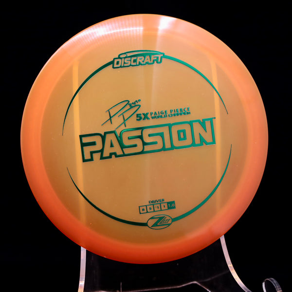 Discraft - Passion - Z Lite - Paige Pierce Driver 4 ORANGE GREEN 160 discraft passion discraft passion flight numbers paige pierce passion passion disc passion disc golf passion discraft