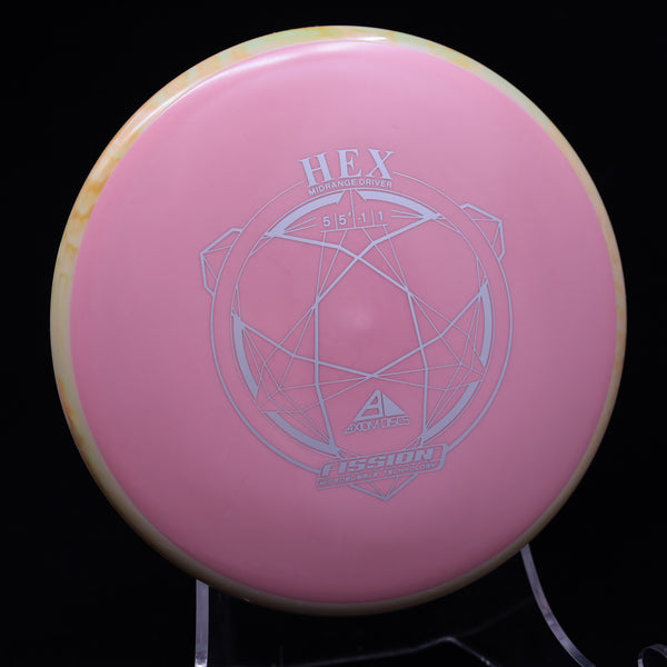 Axiom - Hex - Fission - Midrange 160-164 6 PINK ORANGE 160 axiom Disc Golf disc golf discs disc golf discs for sale discs hex march newsletter mid Mid-Range midrange midrange driver mvp Neutron stable straigh swirly understablem