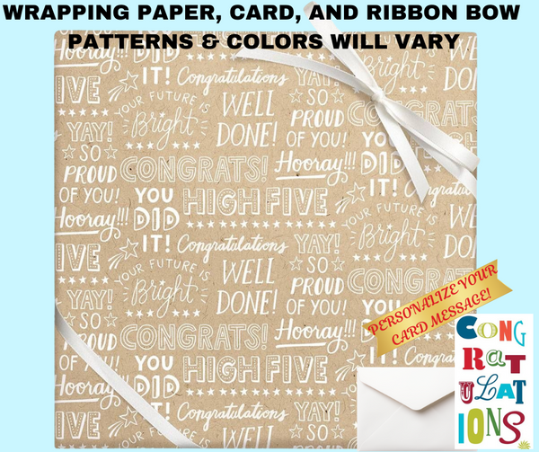 GIFT WRAPPING with card (You personalize the message) CONGRATULATIONS!