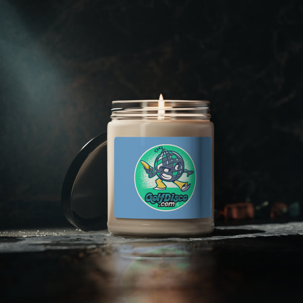 Scented Soy Candle, 9oz glass jar " GOLFDISCO logo" 5 scents to choose from.   100% soy wax blend, 100% cotton wick