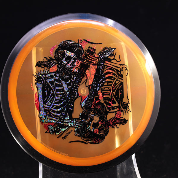 MISPRINTS - MVP - Inertia - Proton - GolfDisco Originals "Rock N' Roller" 17 ORANGE 174 GOLFDISCO ORIGINALS misprints skeleton skeleton stamp skeleton stampmusic stamp skeletons