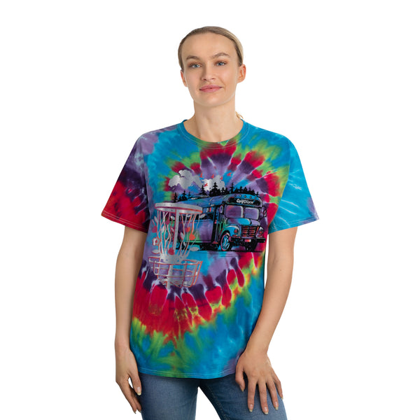 Spiral Tie-Dye T-shirt "Tour Dreams" A GolfDisco Original stamp design on a shirt