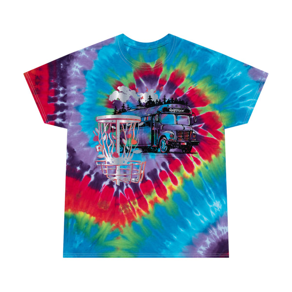 Spiral Tie-Dye T-shirt "Tour Dreams" A GolfDisco Original stamp design on a shirt