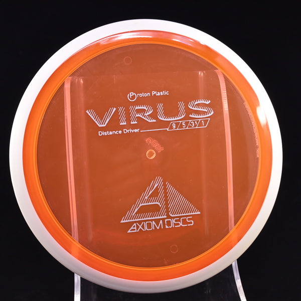 Axiom - Virus - Proton - Distance Driver 160-164 23 ORANGE WHITE 160 AXIOM Disc Golf disc golf discs disc golf discs for sale discs distance Distance Driver MVP proton understable VIRUS